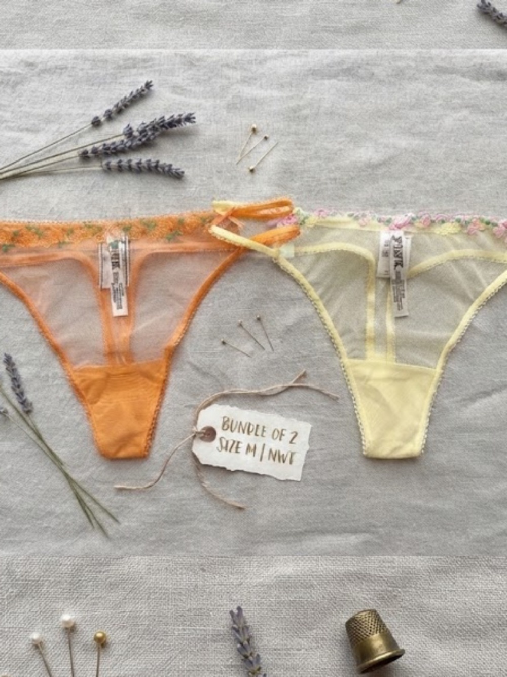 Victoria Secret 2pc Mesh Panty Bundle
